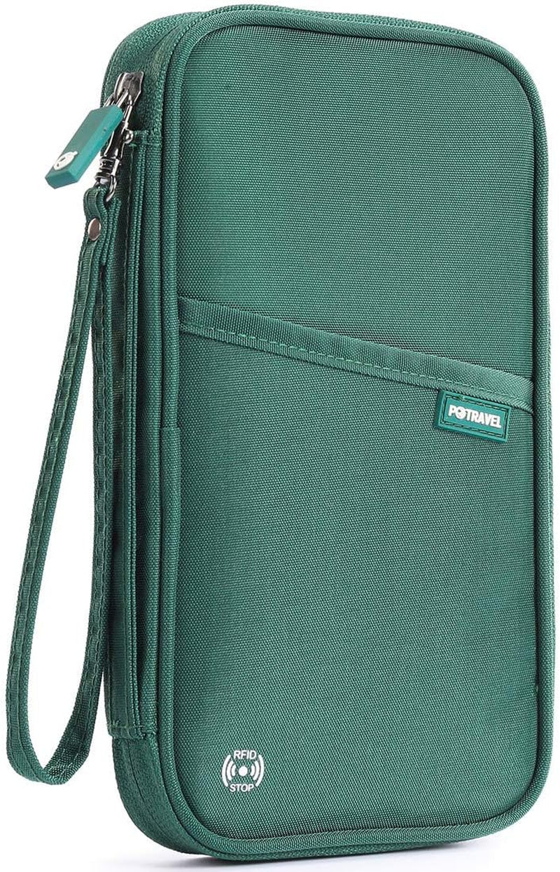 RFID-Blocking Travel Wallet & Passport Organizer with Removable Wrist Strap