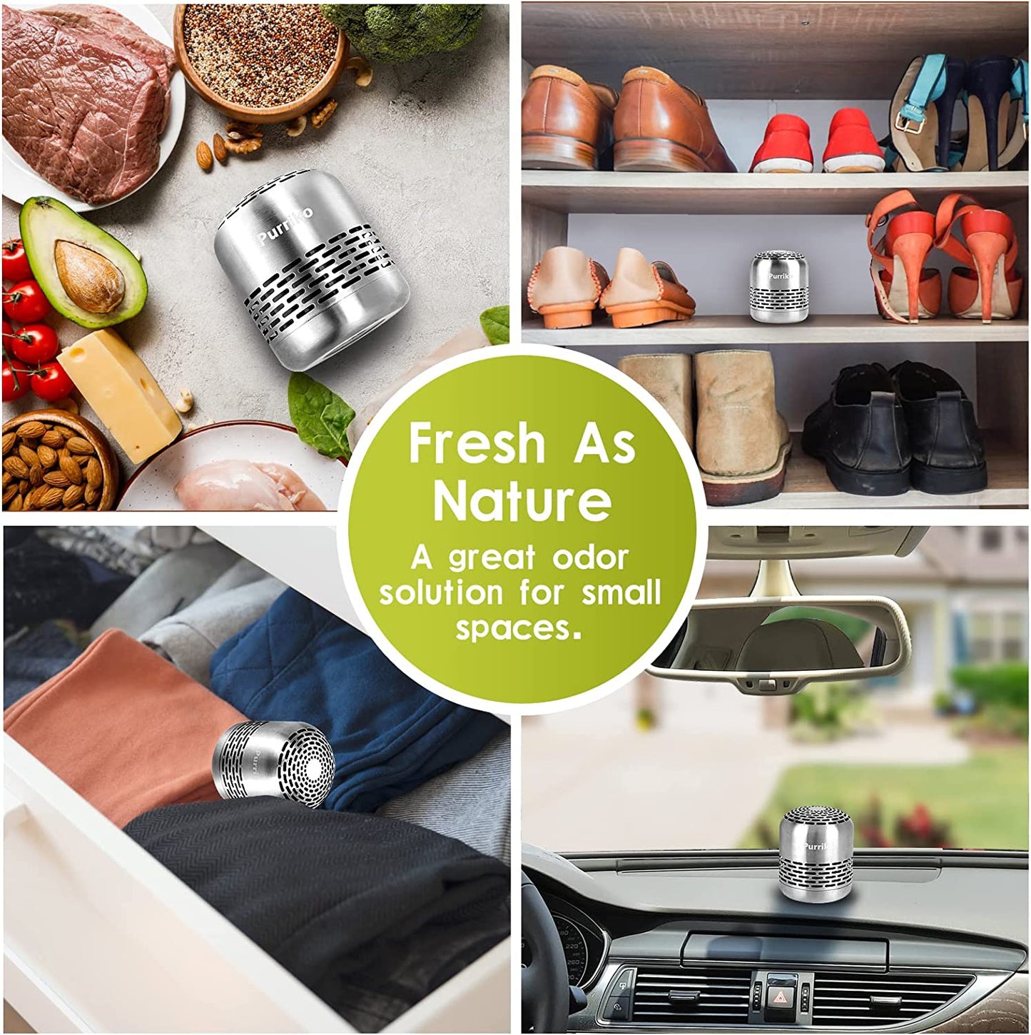 Purriko Refrigerator Deodorizer,Lasts up to 10 Years,Refrigerator Odor Eliminator,Fridge Deodorizer,More Effective than Baking Soda Bamboo Air Purifying Bags