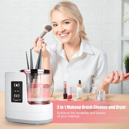 💄 Viral Vault™ Glam Spin™ — 3-in-1 Electric Makeup Brush Cleaner, Dryer & Holder