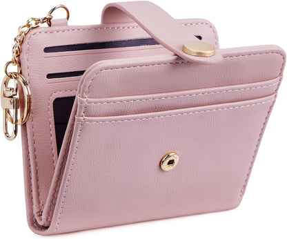 Slim RFID-Blocking Wallet with Zipper Coin Pocket & Keychain