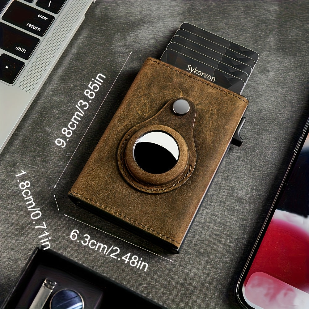 Viral Vault SmartTrack RFID Wallet — Slim Pop-Up Card Holder with AirTag Holder