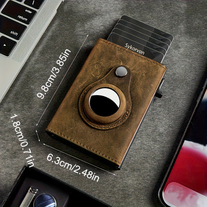 Viral Vault SmartTrack RFID Wallet — Slim Pop-Up Card Holder with AirTag Holder
