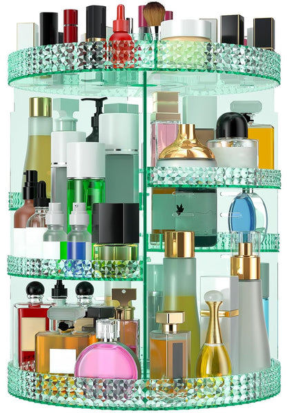 360 Degree Rotating Makeup Organizer, Extra Large Capacity Perfume Organizer, Removable DIY 7 Layers Make up Organizer for Vanity, Cosmetic Display Case Organizador De Maquillaje (Clear)
