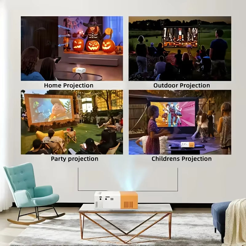 Powerful Native HD Mini Projector Portable Home Theater Projectors Supports HDMI USB Connection