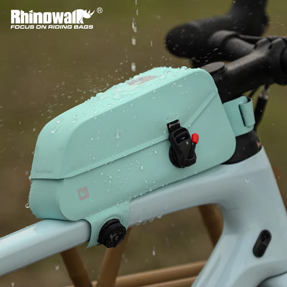 Rhinowalk Bicycle Waterproof Bag Cycling Top Front Tube Frame Bag Magnetic Closure and Knob Locking System for MTB Road Bike