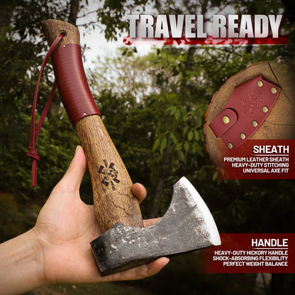 Grumpy Bear Garden Axe – Small Hand Axe for Log Splitting, Kindling & Outdoor Use for Gardening, Camping, and Yard Work