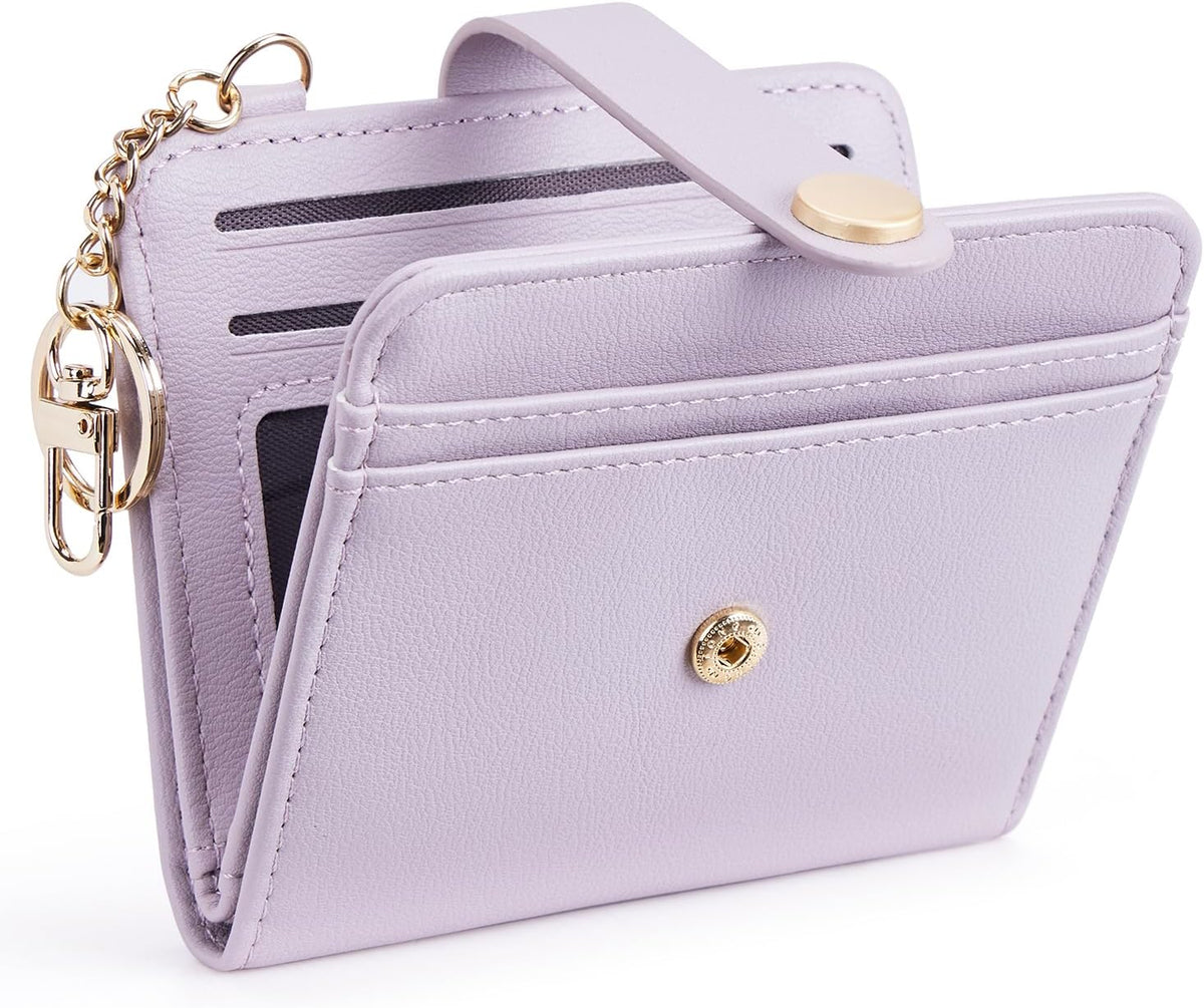 Slim RFID-Blocking Wallet with Zipper Coin Pocket & Keychain