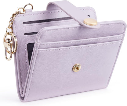 Slim RFID-Blocking Wallet with Zipper Coin Pocket & Keychain