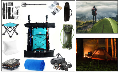 60L Travel Hiking Camping Backpack with Rain Cover, Backpack Water Resistant,Climbing Backpack for Men Women