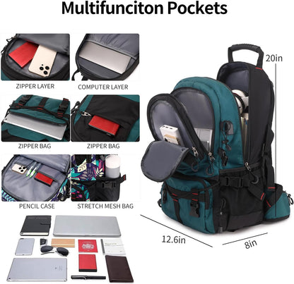 Nerlion 40L Hiking Backpack Travel Backpack for Men Women Camping Waterproof Outdoor Hiking Daypack Lightweight Backpack (Dark Green)