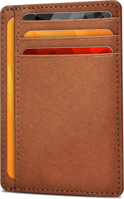 Viral Vault Slim Leather Wallet — Minimalist RFID-Blocking Front Pocket Card Holder