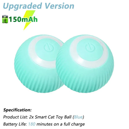 Vault Pet Finds™ Smart Interactive Rolling Cat Ball Cat Interactive Ball Electric Automatic Rolling Ball Smart Toys for Cats Smart Cat Toy Rotating Ball Cat Game Accessories