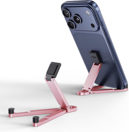 Mini Aluminum Foldable Phone Stand with Keychain – 180° Adjustable Desk Holder