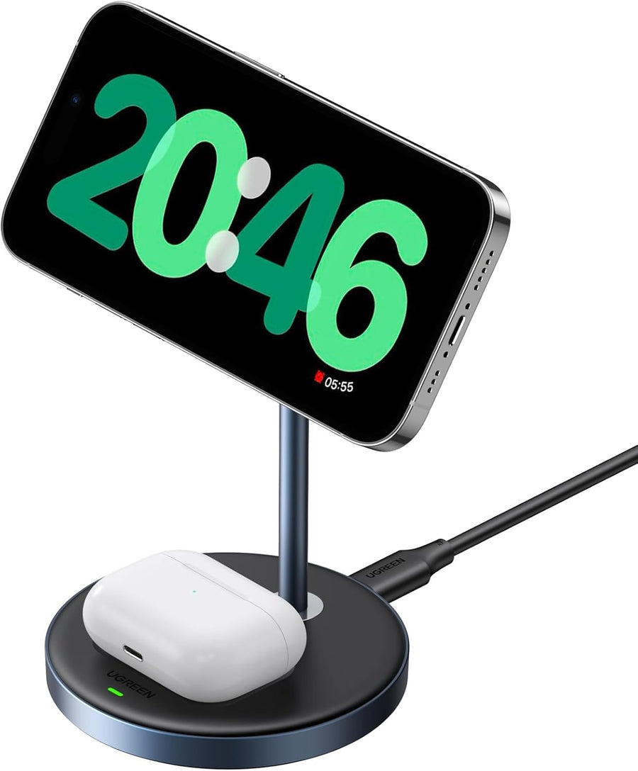 UGREEN Mag Flow 2-in-1 Magnetic Wireless Charging Station for iPhone & Air Pods