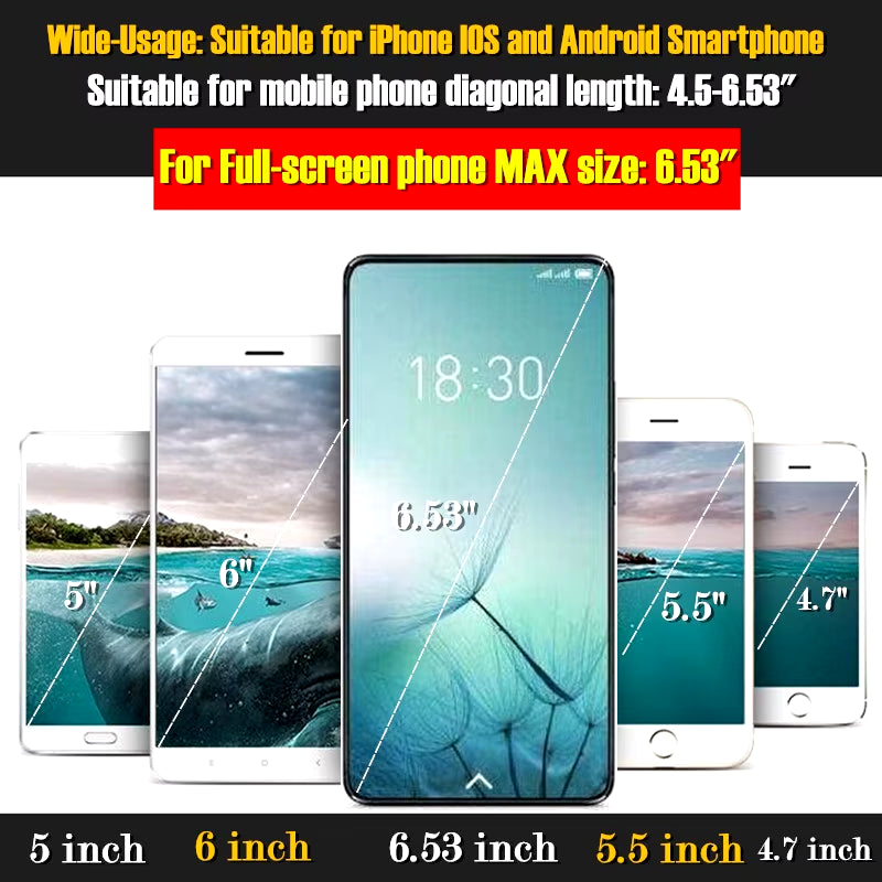 Virtual Reality VR Glasses IMAX Huge Screen 3D Glasses Google Cardboard Box VR Helmet for 4.5-6.53" Phone,Support Game Joysticks