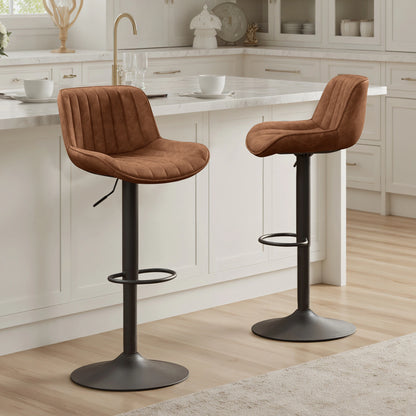Art Leon Adjustable Swivel Barstool Set – Mid-Century Modern Kitchen & Bar Seating