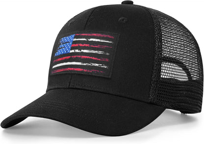 American Fish Flag Trucker Hat, Fishing Gifts for Men, Snapback Fishing Hat Perfect for Fishing and Daily Use