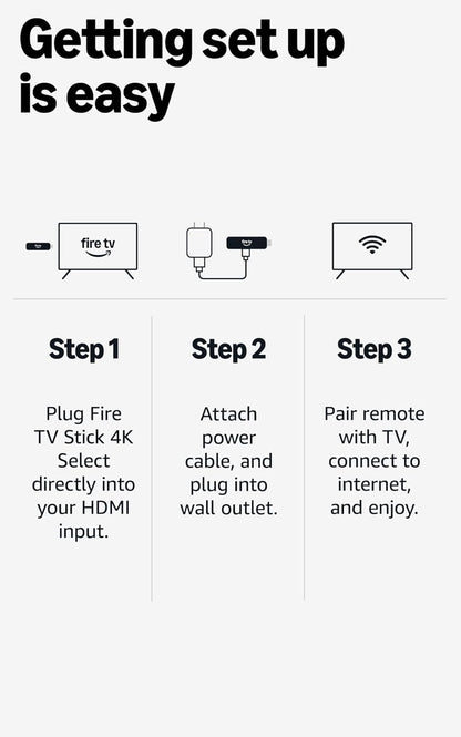 Amazon Fire TV Stick 4K Select (Newest Model), Start Streaming in 4K, Ai-Powered Search, and Free & Live TV