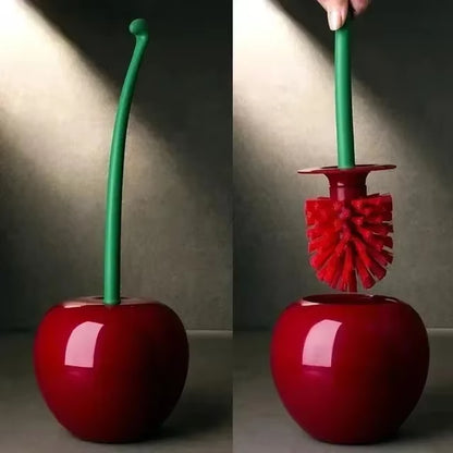 Red Cherry Shape Lavatory Toilet Brush Holder Set Red Toilet Brush Creative Toilet Holder Bathroom Accessories