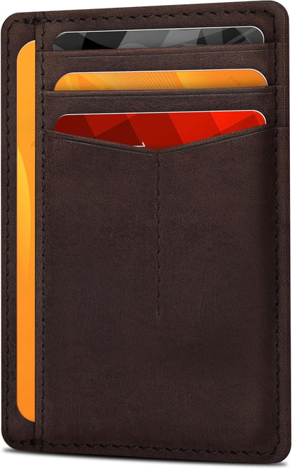 Viral Vault Slim Leather Wallet — Minimalist RFID-Blocking Front Pocket Card Holder