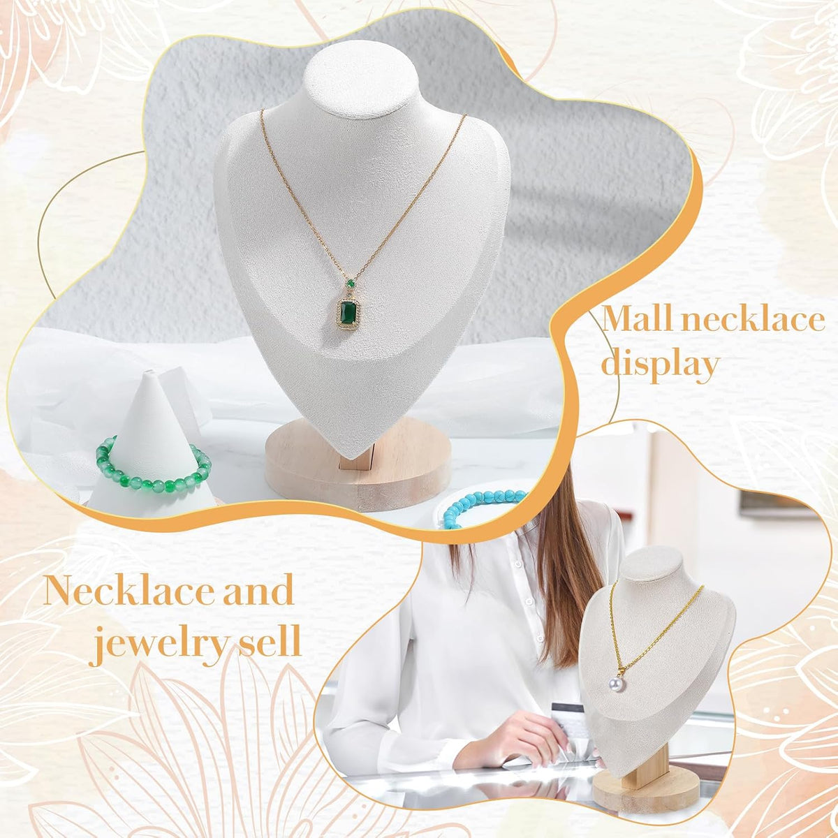 Viral Vault™ Luxe Display™ — 3-Piece Jewelry Necklace Display Stand Set