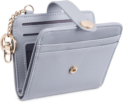 Slim RFID-Blocking Wallet with Zipper Coin Pocket & Keychain
