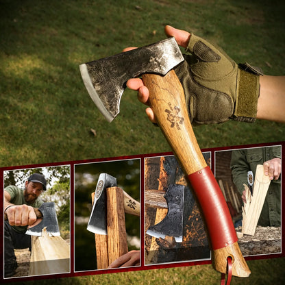 Grumpy Bear Garden Axe – Small Hand Axe for Log Splitting, Kindling & Outdoor Use for Gardening, Camping, and Yard Work