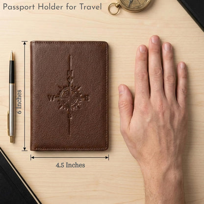  Viral Vault Leather Passport Holder — Genuine Leather, RFID Blocking & Air Tag Holder