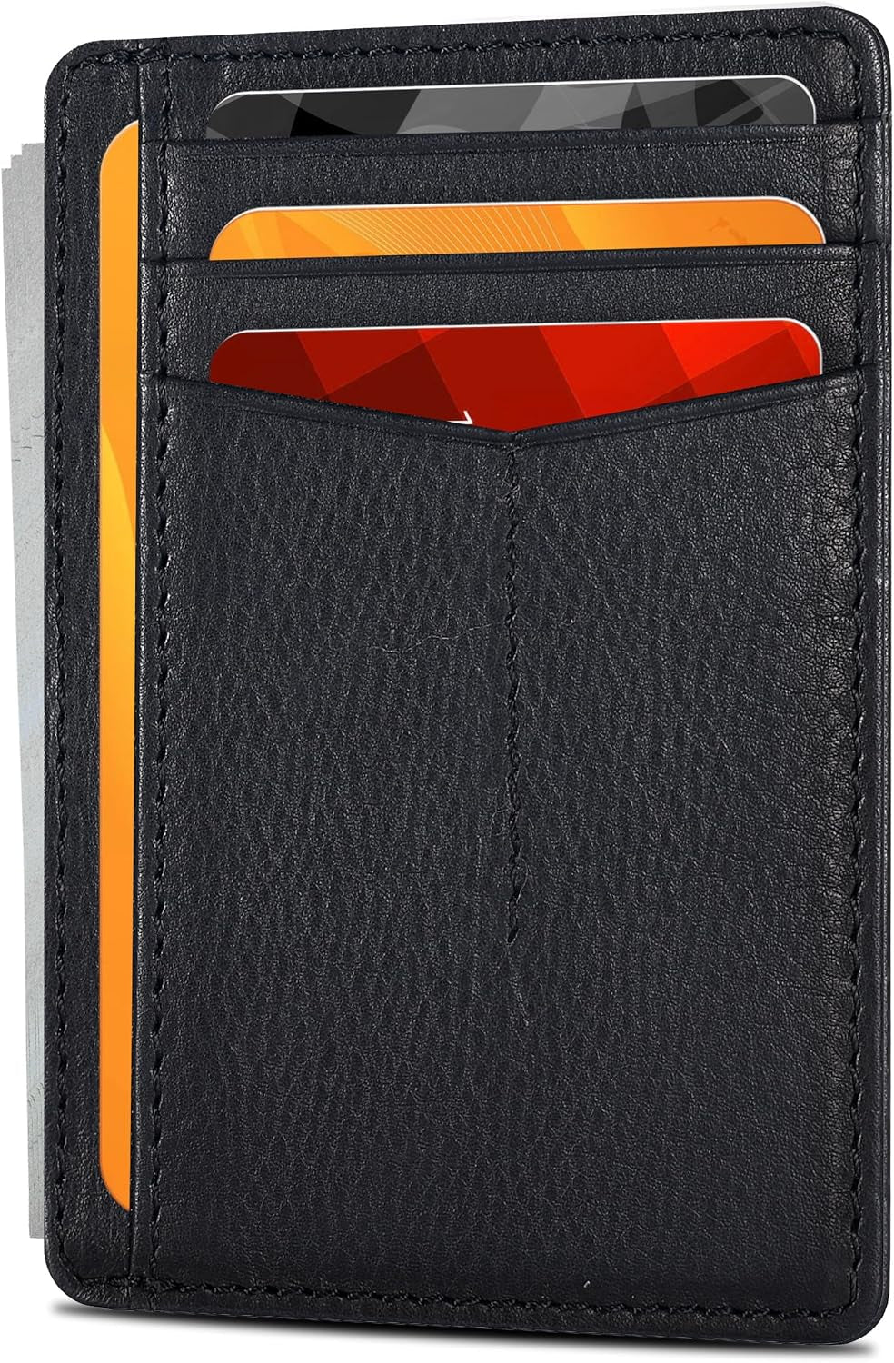 Viral Vault Slim Leather Wallet — Minimalist RFID-Blocking Front Pocket Card Holder
