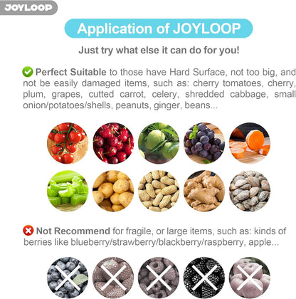 JOYMOOP JOYLOOP Fruit Cleaner Spinner, Large Produce Rinse Bowl with Drain Basket, Vegetable Scrubber for Berries, Grapes, Salad and Vegetables