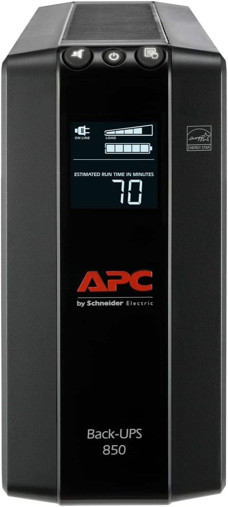 APC Back-Ups Pro 850VA UPS, 510W Battery Backup & Surge Protector, AVR, 8 Outlets (NEMA 5-15R), LCD Display, BX850M Uninterruptible Power Supply for Computers, Wi-Fi Routers, Home Office Electronics