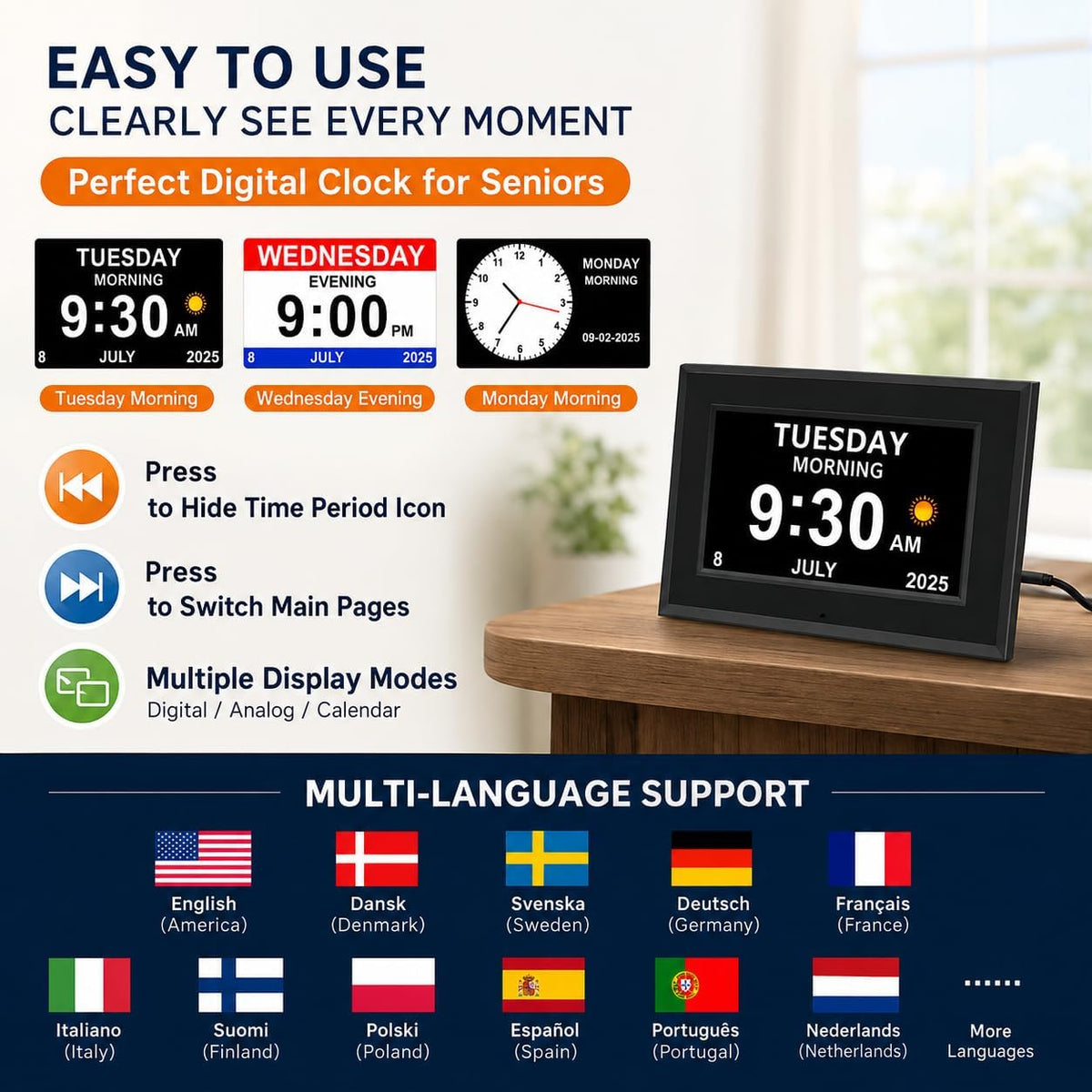 ❤️ Viral Vault™ DayWise™ Senior Digital Clock & Reminder Center