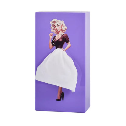 Luxurious Tabletop Decorative Piece - Anime Girl Tissue Dispenser with Elegant Fluffy Skirt Tissue Box Car Tissue Holder