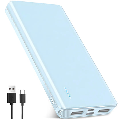 20000 Mah Portable Charger Power Bank Dual USB Battery Pack for Iphone, Ipad, Galaxy, Android, Pixel and Tablet (White)