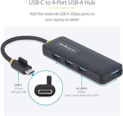 4-Port USB-C Hub with USB 3.0 – 5Gbps High-Speed Data Transfer