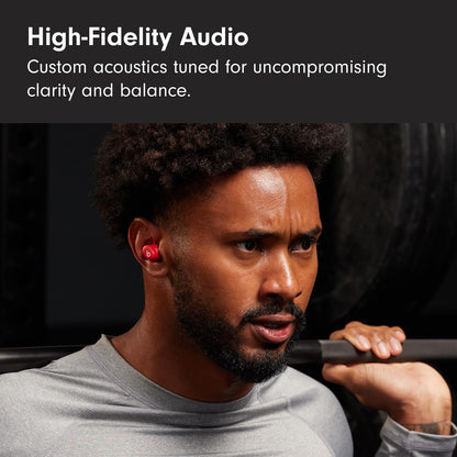 Beats Solo Buds - Wireless Bluetooth Earbuds | 18 Hours of Battery Life | Apple & Android Compatibility | Built-In Microphone - Transparent Red