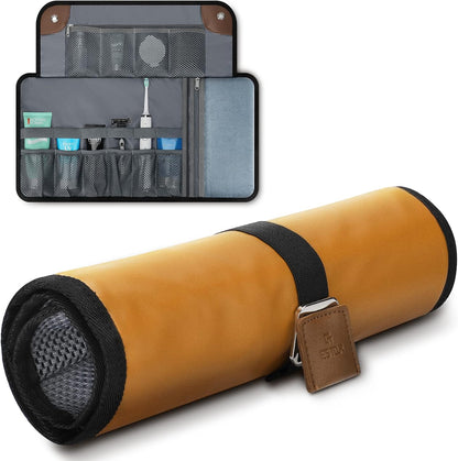 Men's Roll-Up Travel Toiletry Bag – 13 Pockets, Hanging Design & Wet-Dry Storage