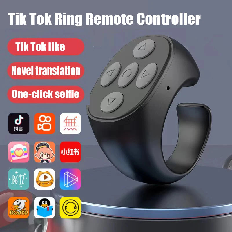 Wireless Bluetooth Remote Control Selfie Ring for Mobile Phones - Compatible with Xiaomi and Apple