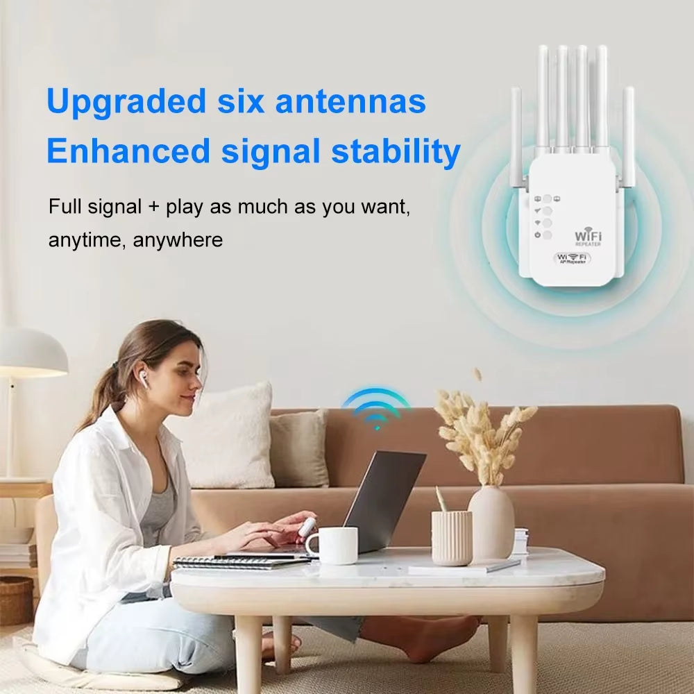 Kebidumei 1200Mbps Dual-Band Wireless WiFi Repeater and Signal Booster, 802.11ac Network Amplifier