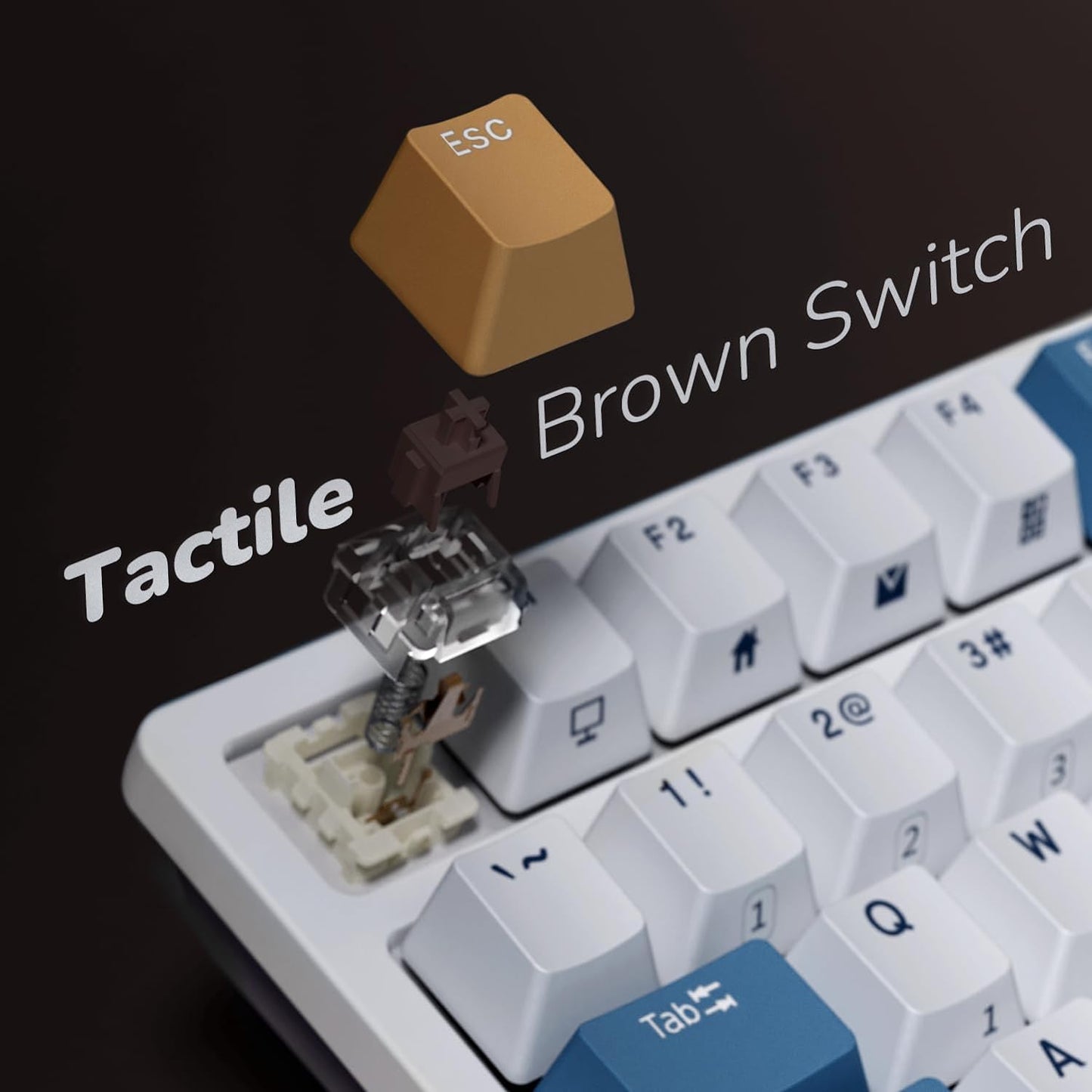 RK ROYAL KLUDGE RK98 Wireless Mechanical Keyboard, Tri-Mode 2.4G/BT5.1/USB-C Hot Swappable Full Size Keyboard, RGB Backlit Gaming Keyboard, Massive Battery Software Support, Brown Switch