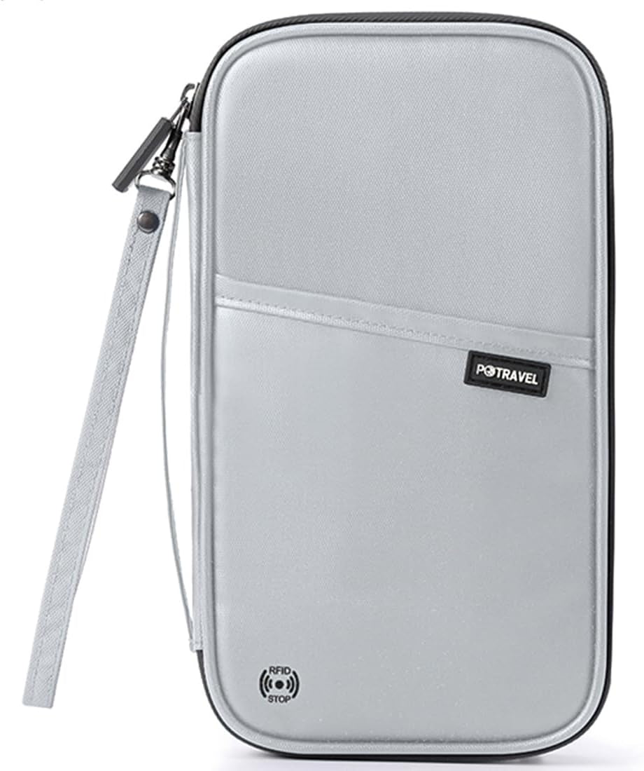 RFID-Blocking Travel Wallet & Passport Organizer with Removable Wrist Strap
