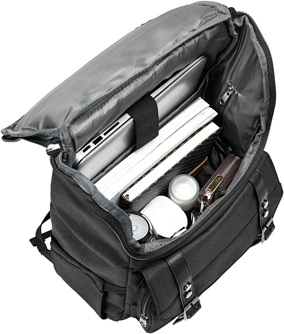 Vintage Backpack Travel Laptop Backpack with Usb Charging Port for Women & Men College Backpack Fits 15.6 Inch Laptop Black