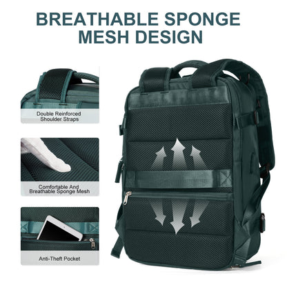 Large Backpack Women, Carry on Backpack,Hiking Backpack Waterproof Outdoor Sports Rucksack Casual Daypack School Bag Fit 14 Inch Laptop with USB Charging Port Shoes Compartment