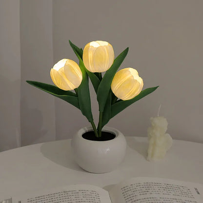 Vault Bloom™ LED Tulip Lamp Night Simulation Flower Atmosphere Desk Light Room Table Decoration Lamp Gift for Girl Friend