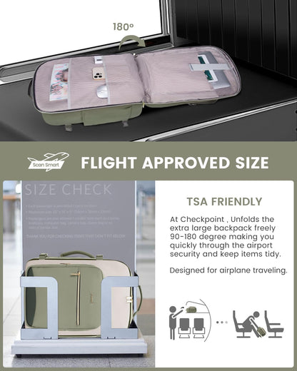 40L Travel Backpack for Women & Men, Airline Approved Carry on Luggage with 3 Packing Cubes, TSA Overnight Bags, Waterproof Personal Item Bag, Weekender Essentials Backpacks Fits 17" Laptop