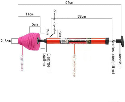 High Pressure Toilet Flush, Toilet Snake, Toilet Air Plunger, Toilet Air Flush, Heavy Duty Toilet Flush, Bathroom Kitchen Tub Plumbing Cleaning Tool (2)