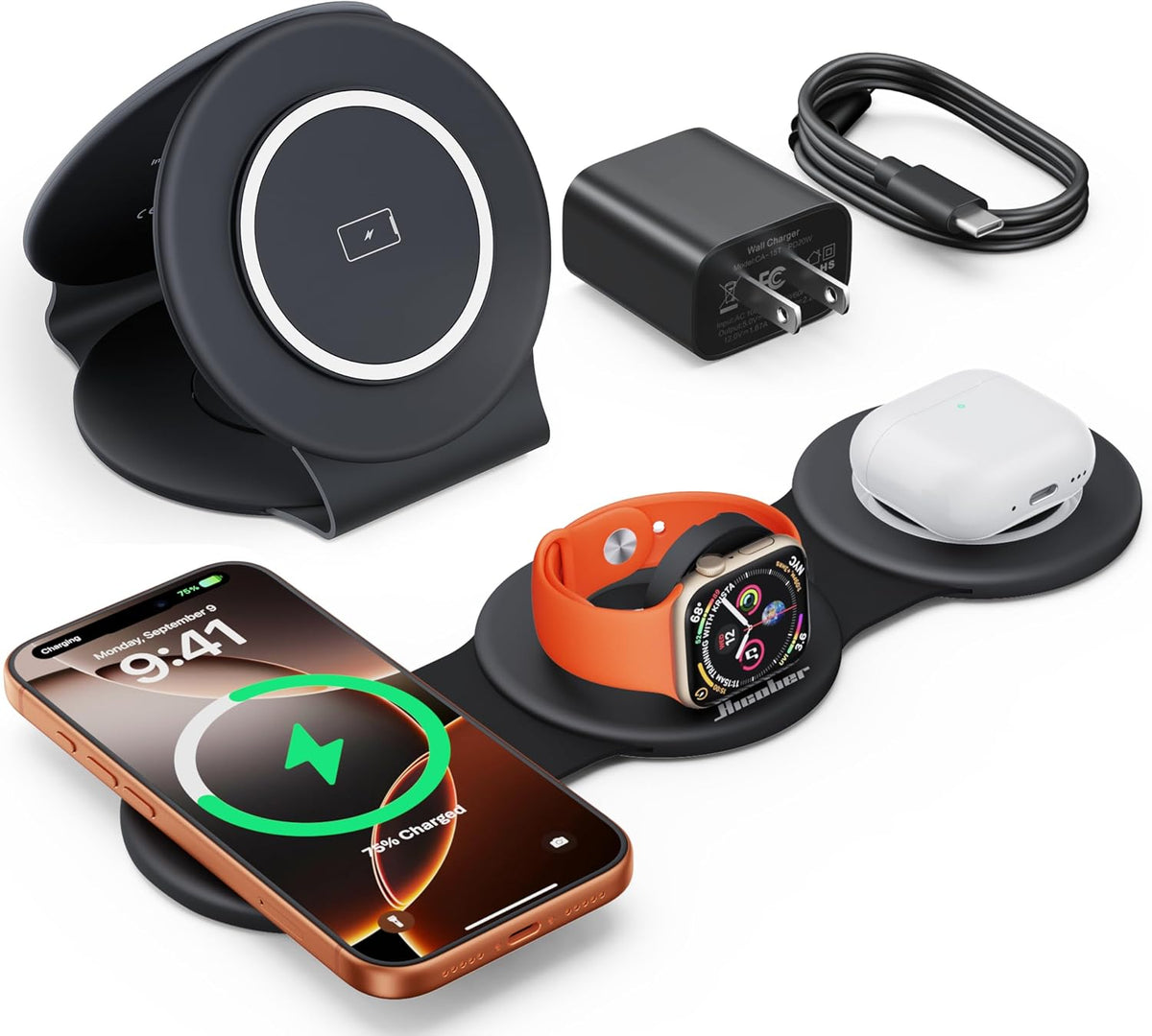 Viral Vault Wireless Charger Travel Case — Hard-Shell Organizer for Hicober 3-in-1 Charging Station
