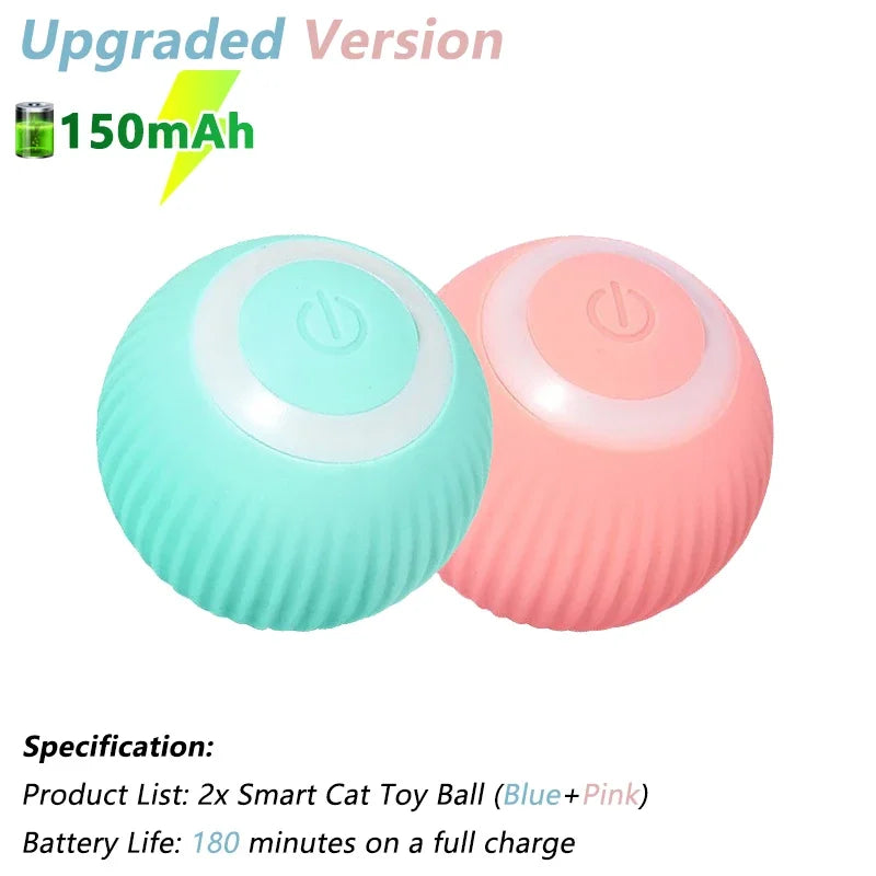Vault Pet Finds™ Smart Interactive Rolling Cat Ball Cat Interactive Ball Electric Automatic Rolling Ball Smart Toys for Cats Smart Cat Toy Rotating Ball Cat Game Accessories