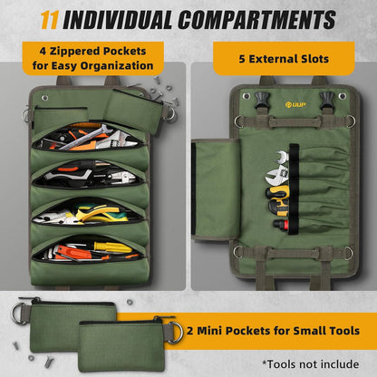 Viral Vault™ Tool Roll Pro — Portable Roll-Up Tool Organizer