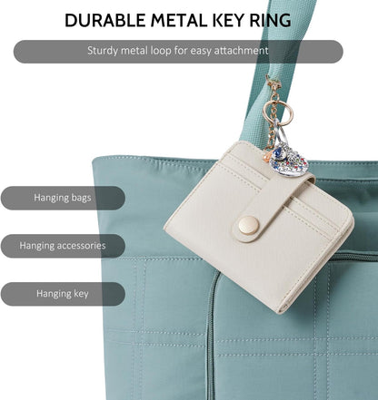 Slim RFID-Blocking Wallet with Zipper Coin Pocket & Keychain